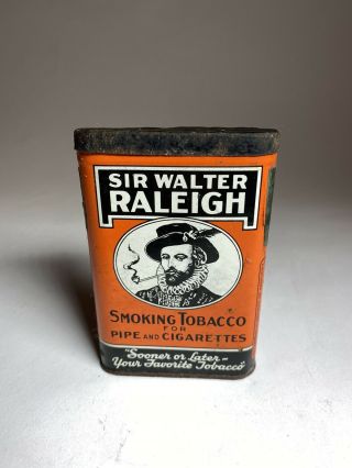 Vintage Sir Walter Raleigh Smoking Tobacco Tin Box Brown Williamson Company