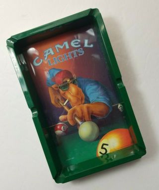 1992 Joe Camel Ashtray Camel Lights Cigarettes Pool Table Rj Reynolds Green