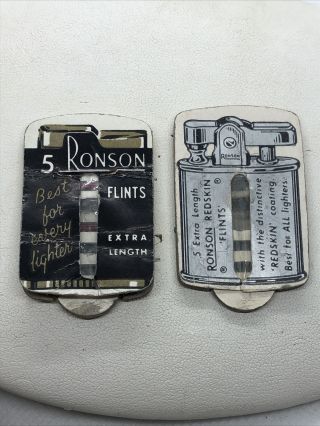 2 Vintage Ronson Redskin Flints Lighter Advertising
