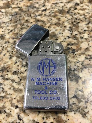 Vintage Zippo Lighter Made In Usa - Small (2 3/16”) N.  M.  Hansen Machine & Tool Co