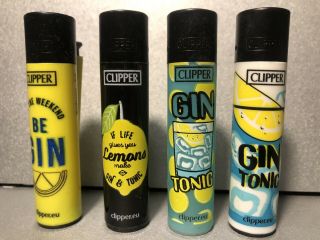 Rare Gin & Tonic Clipper Lighter Set - Set Of Four
