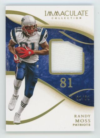 2020 Panini Immaculate Numbers Memorabilia Randy Moss Jersey Patch 81/81