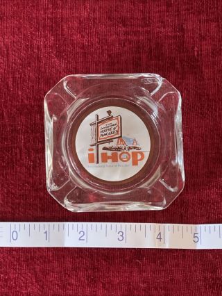 Vintage Ihop International House Of Pancakes Restaurant Glass Ashtray 3 1/2”ish