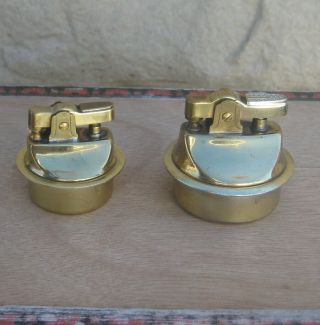 2 Vintage Small Japan Gold Tone Lighter Inserts