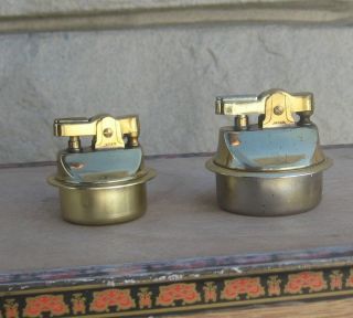 2 Vintage Small Japan Gold Tone Lighter Inserts 2