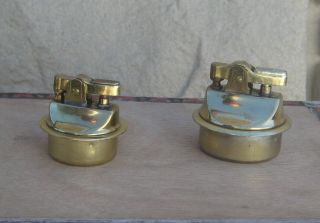 2 Vintage Small Japan Gold Tone Lighter Inserts 3