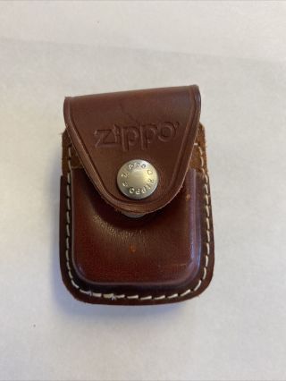 Zippo Brown Leather Lighter Pouch/case/holder Belt Loop Sheath Made In U.  S.  A.
