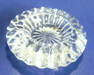 Vintage Heavy Clear Crystal Cut Glass Ashtray 4 " In Diameter.