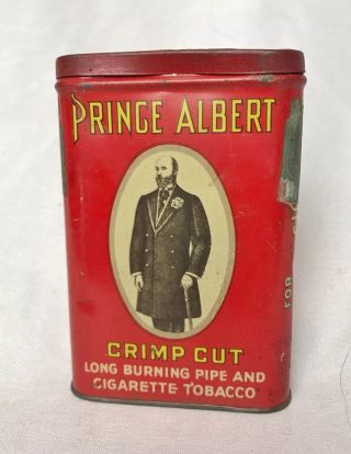 Vintage Prince Albert Pipe And Cigarette Tobacco Tin - Crimp Cut Empty