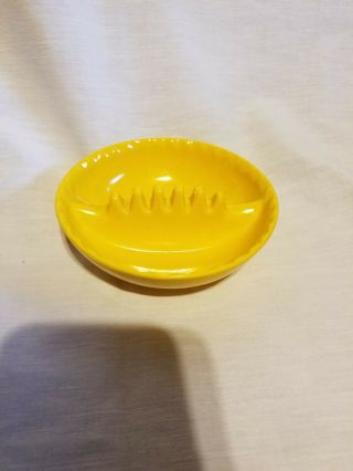 Vintage Yellow Ashtray Willert Home Products Melamine Plastic Mid Century Modern