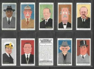 Player 1926 (celebrities) Full 50 Card Set  Straight Line Caricatures