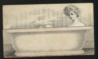 1913 Suggestive Art Post Card Advertising Tom Keene Cigars,  Lady In Bathtub