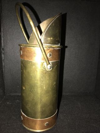 Vintage Fireplace Matchstick Holder Brass Copper Color Striker Match Stick 3