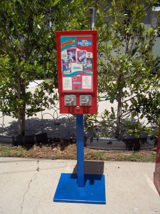 Vintage Sports Cards Vending Machine With Keys Stand