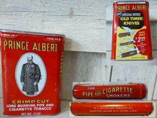 Vintage One Prince Albert Crimp Cut Pipe & Cigarette Tobacco Tin 1.  5 Oz.  Empty