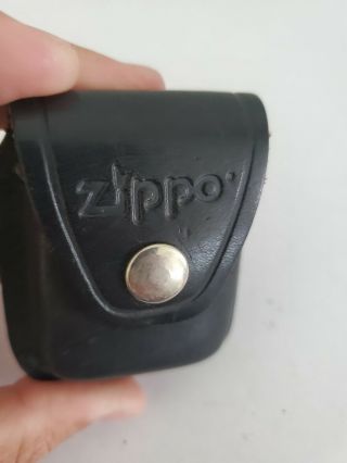 Authentic Zippo Vintage Black Leather Belt Clip Lighter Case Holder