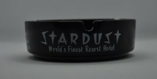 Vintage Stardust Resort Casino Hotel Las Vegas Nevada Black Glass Ashtray