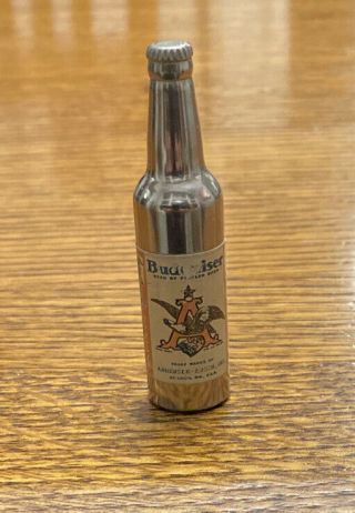 1950’s Kem Budweiser Beer Anheuser - Busch St Louis MO Bottle Lighter Rare Vintage 2