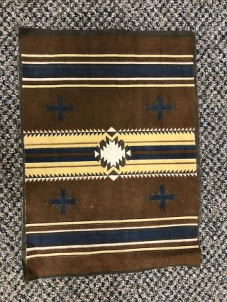 Vintage Antique Tobacco Felt Native American Indian Rug Blanket