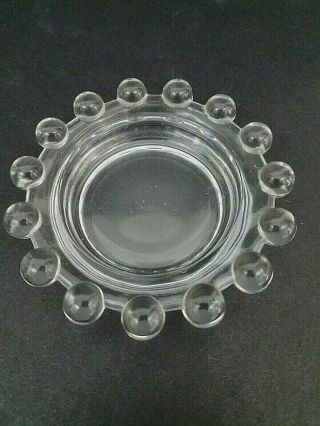 Vintage Bubble Clear Glass Ashtray Trinkets Dish Small 4 " Mid Century