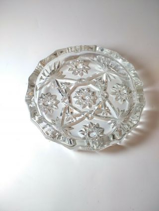 Vintage Clear Glass Star Of David Cigar Ashtray 8 " Anchor Hocking Pressed Large