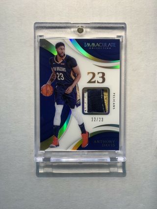2017 - 18 Panini Immaculate Anthony Davis 3 Color Patch Acetate /23 Lakers Sp