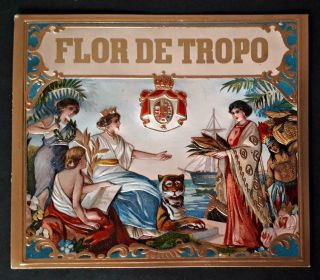 Embossed Cigar Box Label Flor De Tropo