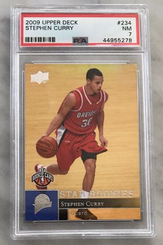 2009 - 10 Ud Upper Deck Stephen Curry Rookie Rc 234 Star Rookies Psa 7 Warriors