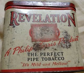 Vintage Advertising Revelation Pipe Tobacco Pocket Tin Phillip Morris Usa