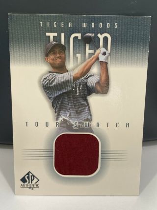 Tiger Woods 2001 Sp Authentic Tour Swatch Rookie Rc Red Sunday Short Jersey Hot