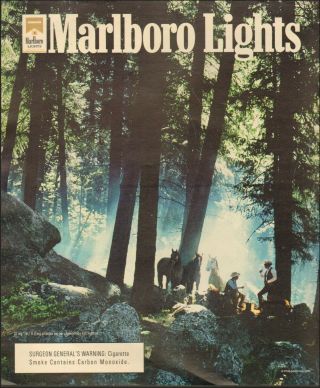 1996 Print Ad For Marlboro Lights Cigarettes`woods Rocks Horses 082220