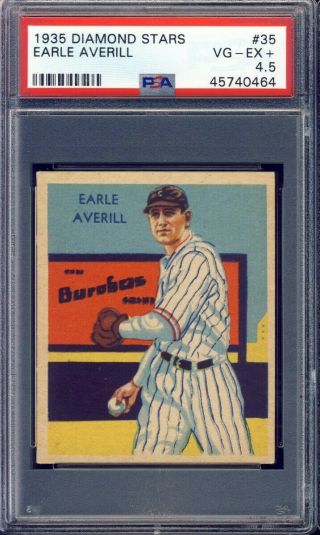 1934 - 36 Diamond Stars Baseball 35 Earle Averill Psa 4.  5 D2