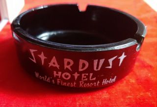Vintage Las Vegas Stardust Hotel & Casino - Black Amethyst Glass Ashtray