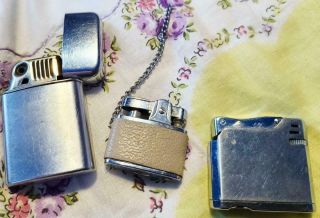 3 Vintage Cigarette Lighters Continental Ronson Windlite Minuet 2
