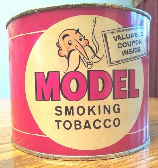 Model - Old 1963 Smoking Tobacco Tin Advertising Can Richmond Va Man W/ Pipe Logo
