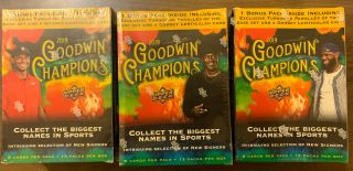 (3) Boxes 2019 Goodwin Champions Mega Box W/ 39 Total Packs Luka?