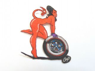 Zippo Coop Red She Devil Girl Wheel Tire Girl Patch