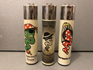 Rare Spermato Clipper Lighter Set - Set Of Three
