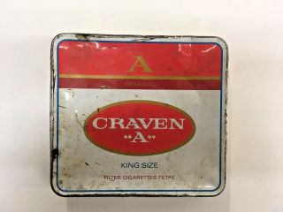 Vintage A Craven A King Size Filter Cigarettes Tin Can