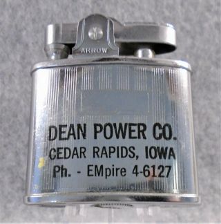Vintage Dean Powers Truck Port Power Co.  Cedar Rapids Flat Advertising Lighter