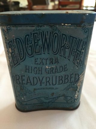Antique Edgeworth Extra Ready Rubbed Smoking Tobacco Blue Tin Box