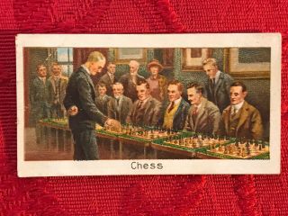 1925 Boguslavsky Turf Cigarettes Chess Card 34 - Sports Records 2nd Series - G - Vg