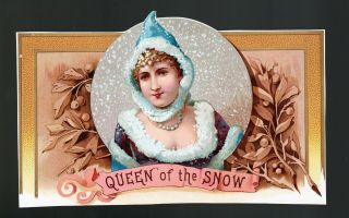 1800s Cigar Label - Queen Of The Snow - Probably Geo Harris Litho