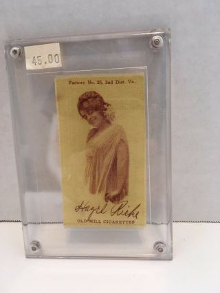 Vintage Antique Promotional Silk Old Mill Cigarettes Ad - Actress Hazel Ricke
