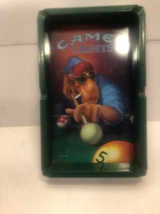 Vintage 1992 Camel Lights Cigarette Ashtray Joe Cool Pool Table Advertising