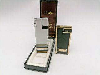 2 Vintage Collectible Sahara / Hadson Electronic Gas Lighters Ae21
