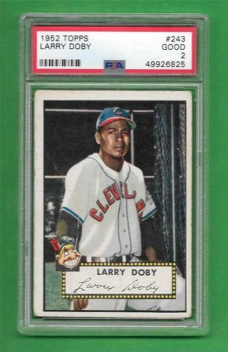 1952 Topps 243 Larry Doby Psa Good 2 Cleveland Indians Old Baseball Card