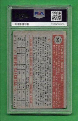 1952 Topps 243 Larry Doby PSA Good 2 Cleveland Indians old baseball card 2