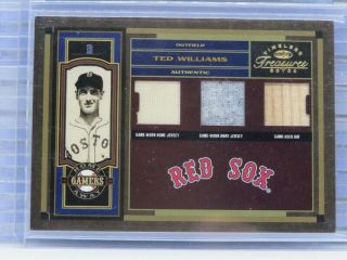 2004 Timeless Treasures Ted Williams Game Bat Jersey Relics 099/100 R46