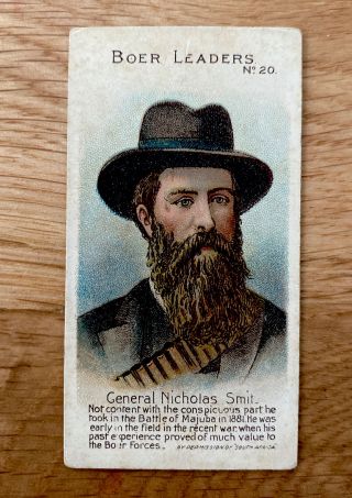 Rare Taddy Boer Leaders Cigarette Card 1901 No.  20 Cat Price £28 General Smit